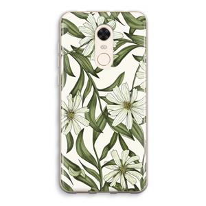 CaseCompany Wit bloemenpatroon: Xiaomi Redmi 5 Transparant Hoesje