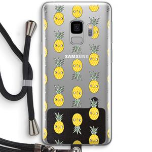 CaseCompany Ananas: Samsung Galaxy S9 Transparant Hoesje met koord