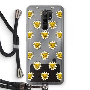 CaseCompany Leeuwenkoppen: Xiaomi Redmi 9 Transparant Hoesje met koord