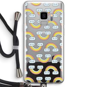 CaseCompany Regenboog: Samsung Galaxy S9 Transparant Hoesje met koord