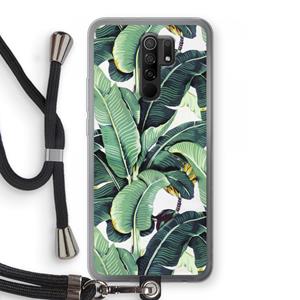 CaseCompany Bananenbladeren: Xiaomi Redmi 9 Transparant Hoesje met koord