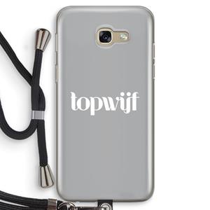 CaseCompany Topwijf Grijs Wit: Samsung Galaxy A5 (2017) Transparant Hoesje met koord