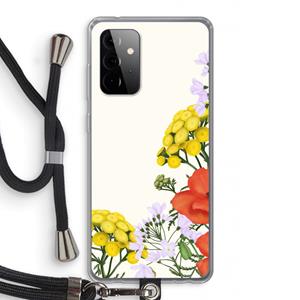 CaseCompany Wilde bloemen: Samsung Galaxy A72 5G Transparant Hoesje met koord