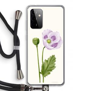 CaseCompany Purple poppy: Samsung Galaxy A72 5G Transparant Hoesje met koord