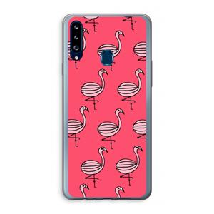 CaseCompany Flamingo: Samsung Galaxy A20s Transparant Hoesje