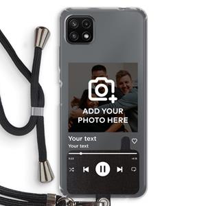CaseCompany Music Player: Samsung Galaxy A22 5G Transparant Hoesje met koord