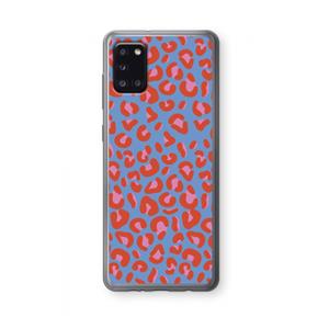 CaseCompany Leopard blue: Samsung Galaxy A31 Transparant Hoesje