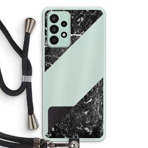 CaseCompany Zwart marmer: Samsung Galaxy A52s 5G Transparant Hoesje met koord