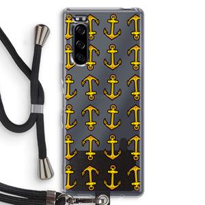 CaseCompany Musketon Anchor: Sony Xperia 5 Transparant Hoesje met koord