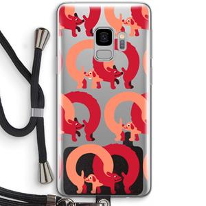CaseCompany Dogs: Samsung Galaxy S9 Transparant Hoesje met koord