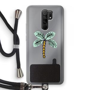 CaseCompany Palmboom: Xiaomi Redmi 9 Transparant Hoesje met koord