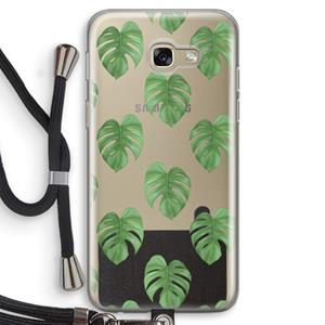 CaseCompany Monstera leaves: Samsung Galaxy A5 (2017) Transparant Hoesje met koord