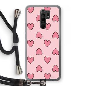 CaseCompany Ondersteboven verliefd: Xiaomi Redmi 9 Transparant Hoesje met koord