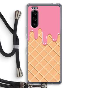 CaseCompany Ice cream: Sony Xperia 5 Transparant Hoesje met koord