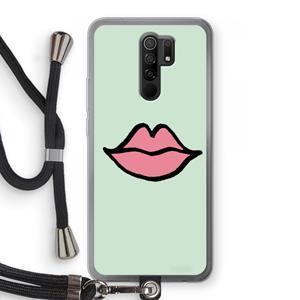 CaseCompany Kusje: Xiaomi Redmi 9 Transparant Hoesje met koord