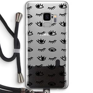 CaseCompany Eye pattern #2: Samsung Galaxy S9 Transparant Hoesje met koord