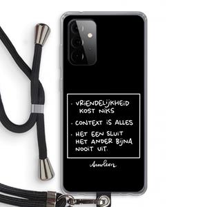 CaseCompany Mijn Motto's: Samsung Galaxy A72 5G Transparant Hoesje met koord