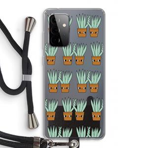 CaseCompany Sansevieria: Samsung Galaxy A72 5G Transparant Hoesje met koord