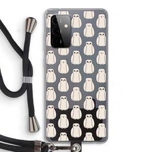 CaseCompany Uilen: Samsung Galaxy A72 5G Transparant Hoesje met koord