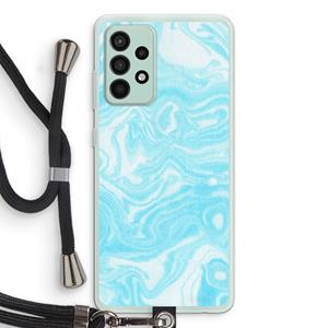 CaseCompany Waterverf blauw: Samsung Galaxy A52s 5G Transparant Hoesje met koord
