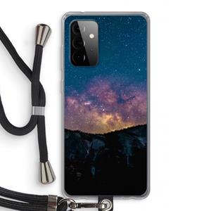 CaseCompany Travel to space: Samsung Galaxy A72 5G Transparant Hoesje met koord