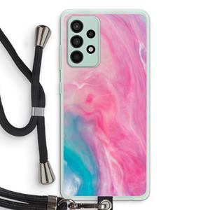CaseCompany Roze explosie: Samsung Galaxy A52s 5G Transparant Hoesje met koord
