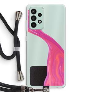 CaseCompany Paarse stroom: Samsung Galaxy A52s 5G Transparant Hoesje met koord