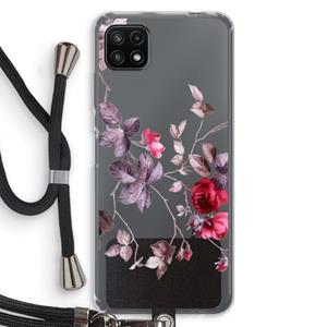 CaseCompany Mooie bloemen: Samsung Galaxy A22 5G Transparant Hoesje met koord