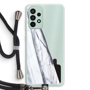 CaseCompany Gestreepte marmer: Samsung Galaxy A52s 5G Transparant Hoesje met koord