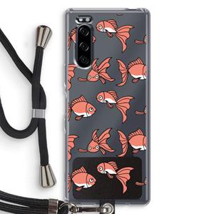 CaseCompany Blub: Sony Xperia 5 Transparant Hoesje met koord