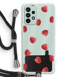 CaseCompany Framboosjes: Samsung Galaxy A52s 5G Transparant Hoesje met koord