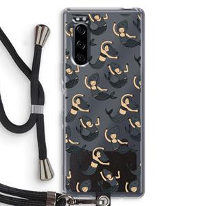 CaseCompany Zeemeermin: Sony Xperia 5 Transparant Hoesje met koord