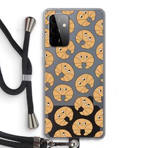 CaseCompany Croissant: Samsung Galaxy A72 5G Transparant Hoesje met koord