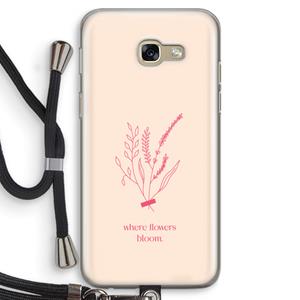 CaseCompany Where flowers bloom: Samsung Galaxy A5 (2017) Transparant Hoesje met koord