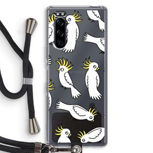 CaseCompany Papegaai: Sony Xperia 5 Transparant Hoesje met koord