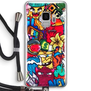 CaseCompany No Rules: Samsung Galaxy S9 Transparant Hoesje met koord