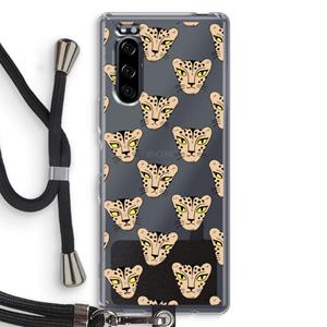 CaseCompany Tijger: Sony Xperia 5 Transparant Hoesje met koord