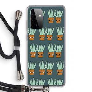 CaseCompany Sansevieria: Samsung Galaxy A72 5G Transparant Hoesje met koord