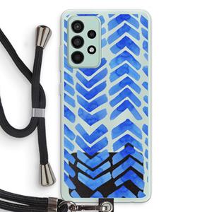 CaseCompany Blauwe pijlen: Samsung Galaxy A52s 5G Transparant Hoesje met koord