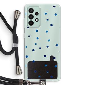 CaseCompany Blauwe stippen: Samsung Galaxy A52s 5G Transparant Hoesje met koord