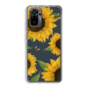 CaseCompany Sunflower and bees: Xiaomi Redmi Note 10 Pro Transparant Hoesje