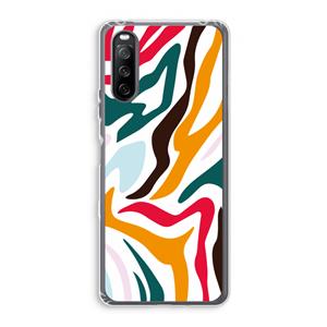CaseCompany Colored Zebra: Sony Xperia 10 III Transparant Hoesje