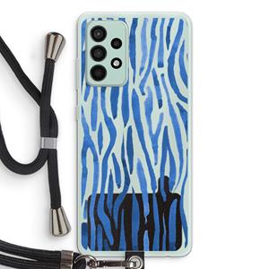 CaseCompany Blauwe nerven: Samsung Galaxy A52s 5G Transparant Hoesje met koord