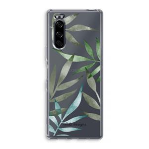 CaseCompany Tropical watercolor leaves: Sony Xperia 5 Transparant Hoesje