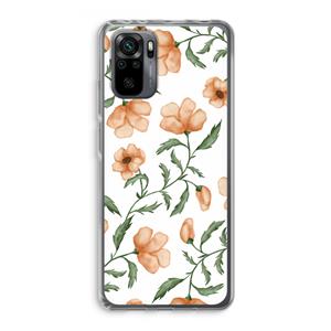 CaseCompany Peachy flowers: Xiaomi Redmi Note 10 Pro Transparant Hoesje