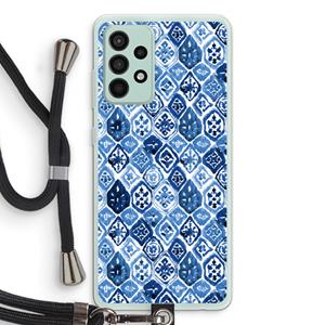 CaseCompany Blauw motief: Samsung Galaxy A52s 5G Transparant Hoesje met koord
