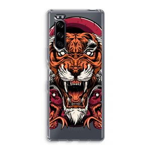 CaseCompany Tiger and Rattlesnakes: Sony Xperia 5 Transparant Hoesje