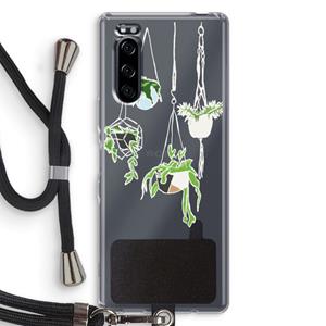 CaseCompany Hang In There: Sony Xperia 5 Transparant Hoesje met koord