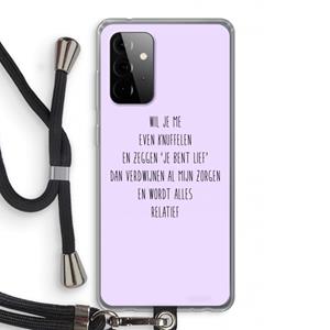 CaseCompany Relatief: Samsung Galaxy A72 5G Transparant Hoesje met koord