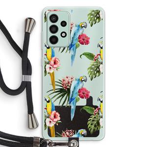 CaseCompany Kleurrijke papegaaien: Samsung Galaxy A52s 5G Transparant Hoesje met koord
